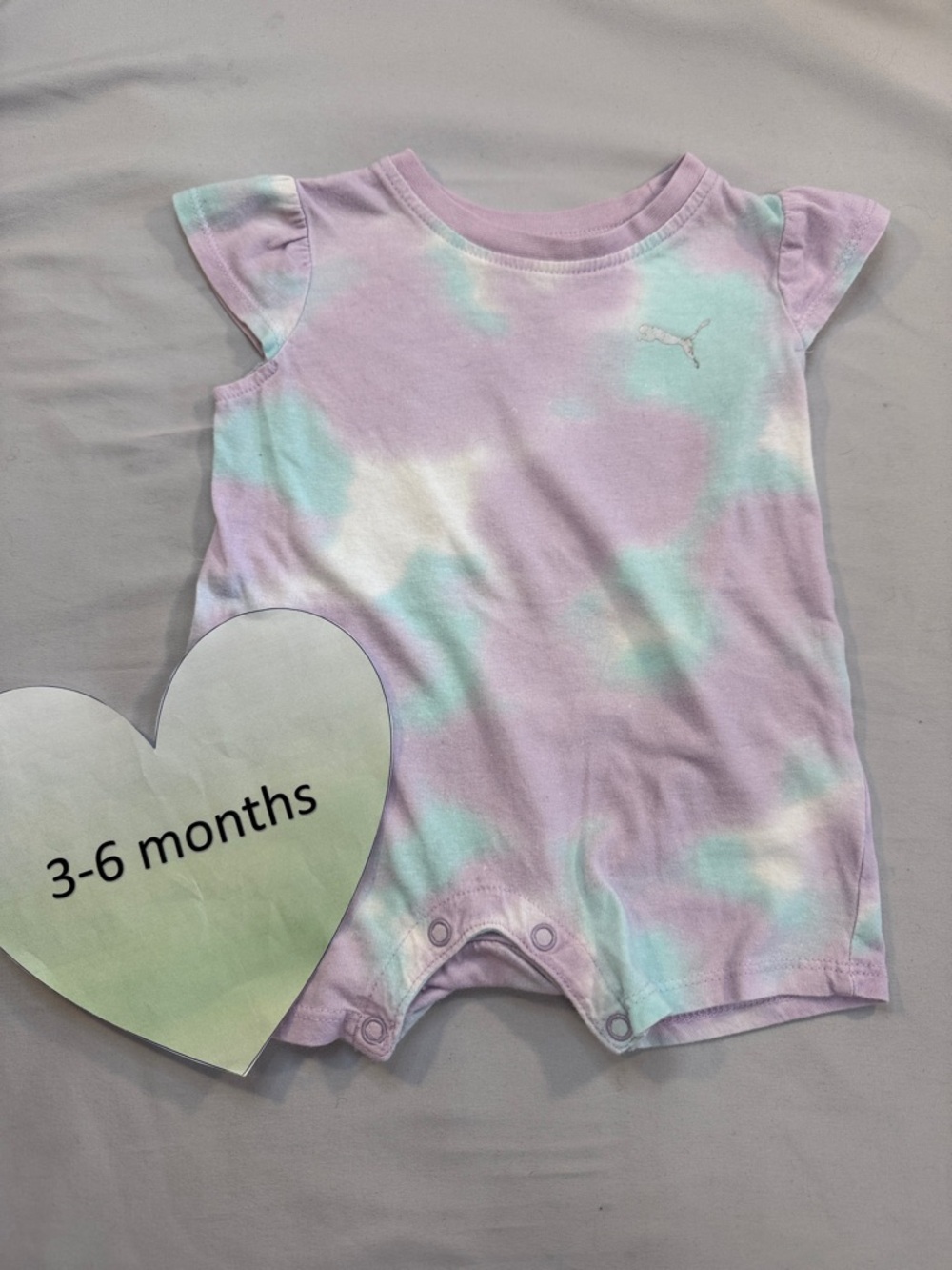 Puma Pastel Tie-Dye Romper - Lavender, Mint, White